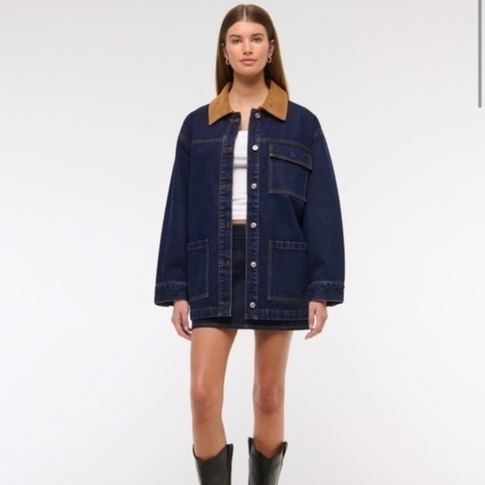 Abercrombie denim utility shirt jacket